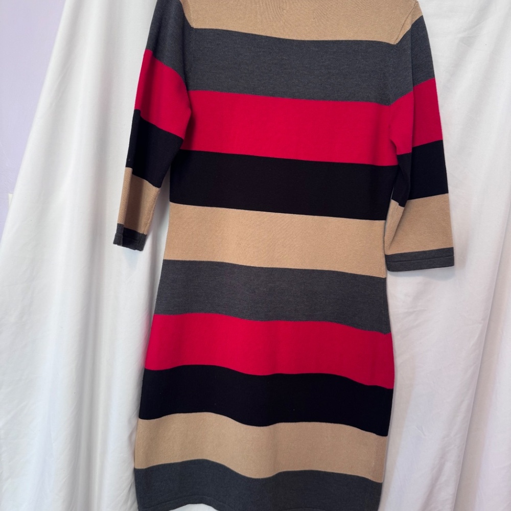 Calvin Klein Striped Sweater Dress Fall Winter Medium - Picture 7 of 7
